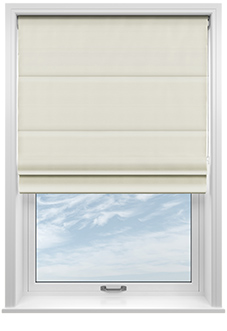 Akoya Faux Silk, Lustre Chalk - Motorised Roman Blind